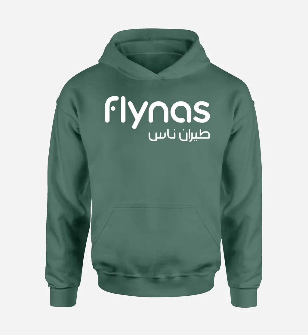 Flynas Airlines logo printed on green hoodie