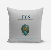 Thumbnail for McGhee Tyson Airport Knoxville (TYS) design on light gray pillow