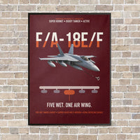 Thumbnail for F A-18E F Buddy Tanker vertical canvas print - framed - dark red background