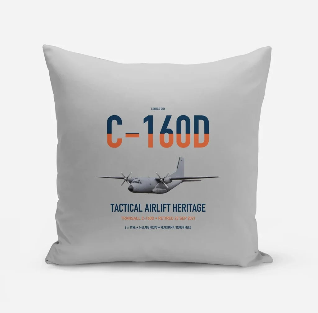 Transall C-160D design on light gray pillow