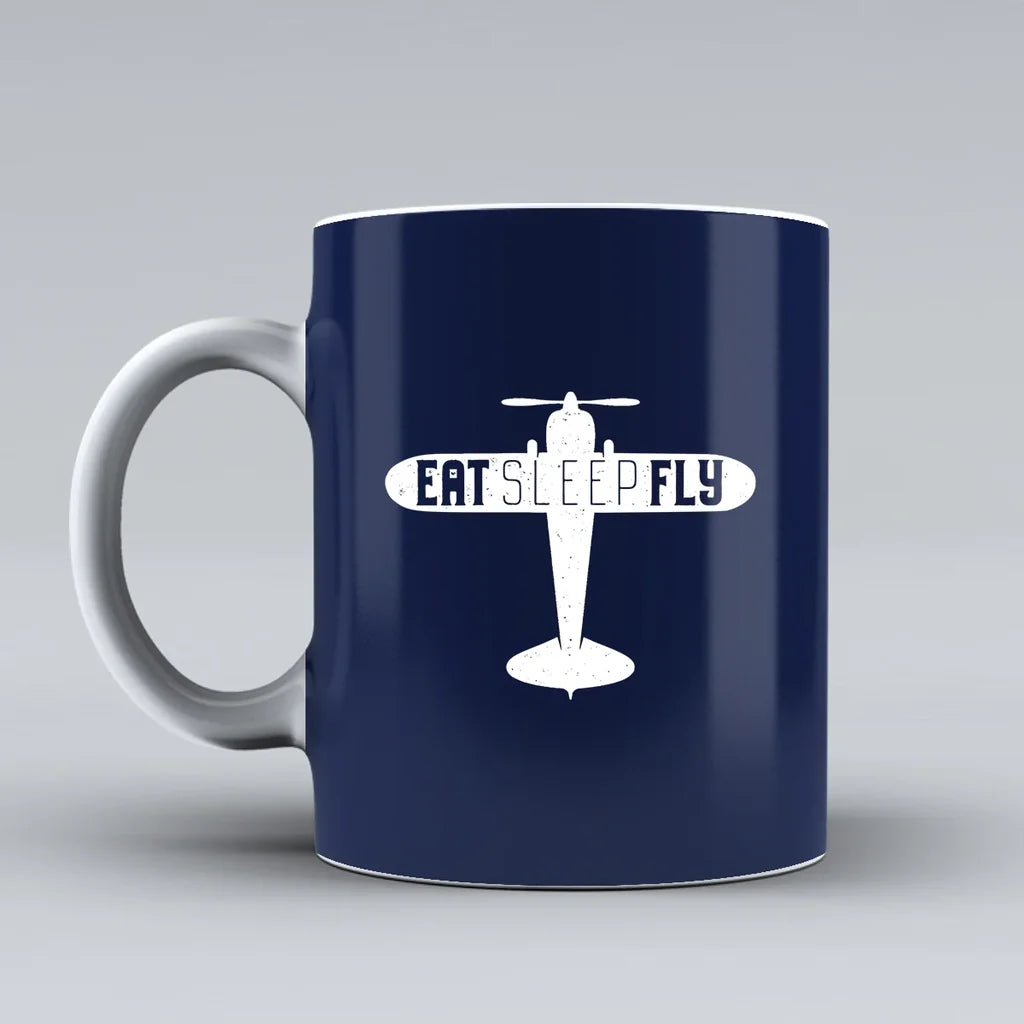 Customisable Eat Sleep Fly & Propeller Mug - view 6