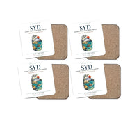 Thumbnail for Sydney Kingsford Smith Airport (SYD) design on white 4 pieces set coaster