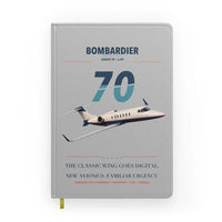 Thumbnail for Bombardier Learjet 70 design on light gray notebook