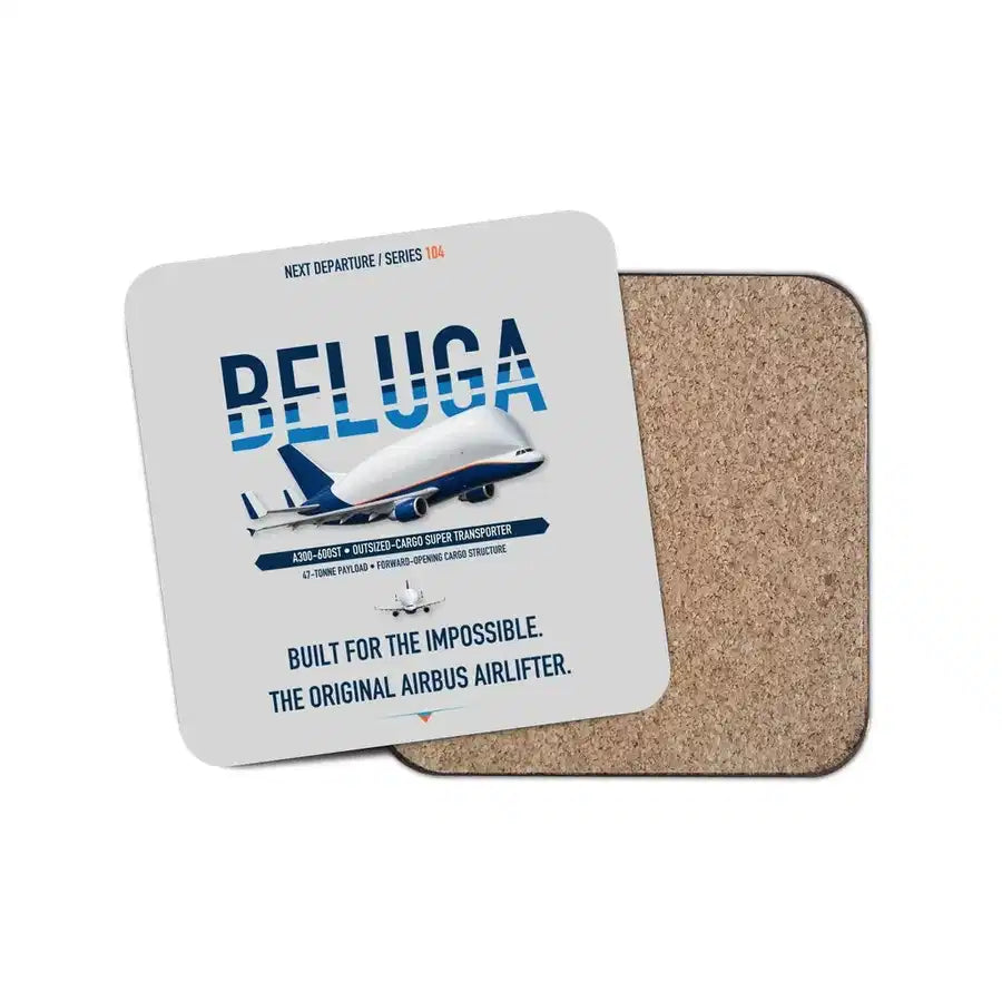 Airbus A300-600ST BelugaST design on light gray 1 piece coaster
