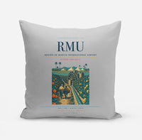 Thumbnail for Región de Murcia International Airport (RMU) design on light gray pillow