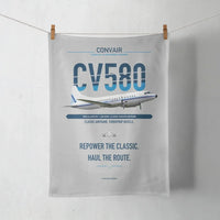 Thumbnail for Convair 580 design on light gray towel