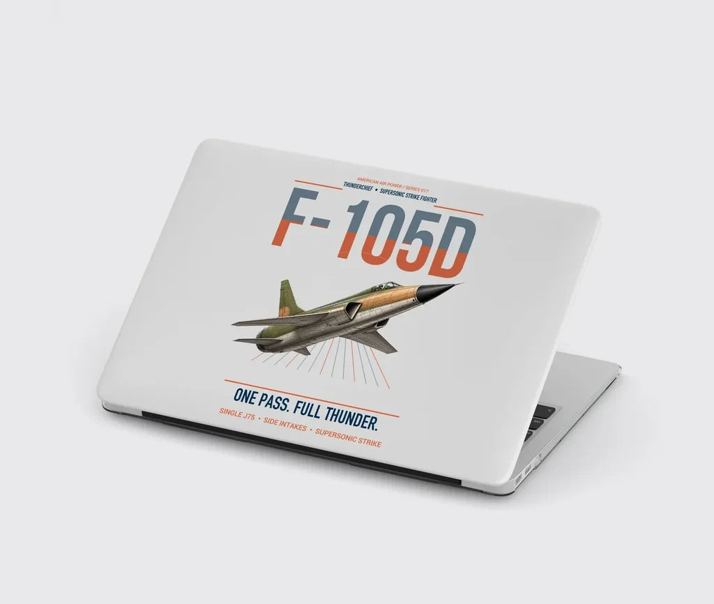 F-105D Thunderchief design on light gray MacBook case