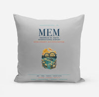 Thumbnail for Frederick W. Smith International Airport Memphis (MEM) design on light gray pillow