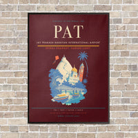 Thumbnail for Jay Prakash Narayan International Airport PAT vertical canvas print - framed - dark red background