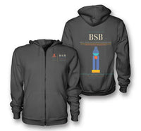 Thumbnail for Brasilia Airport (BSB) design on dark gray premium zipped hoodie