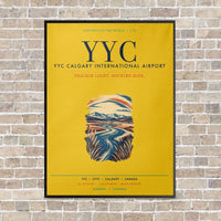 Thumbnail for YYC Calgary International Airport vertical canvas print - framed - yellow background