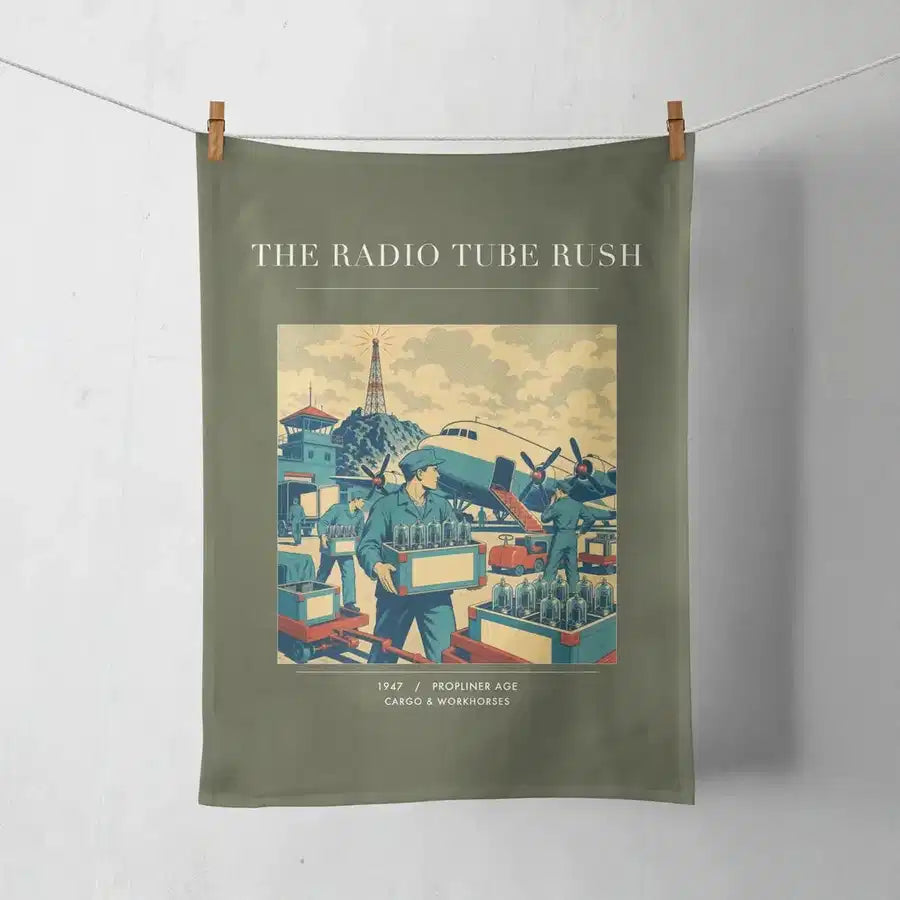 VINTAGE G4414 - The Radio Tube Rush - Designed Towels design on greenarmy