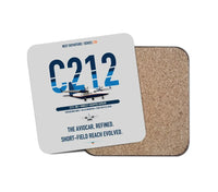 Thumbnail for CASA C-212-300 Aviocar design on light gray 1 piece coaster