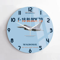Thumbnail for F-16 Block 70 The Falcon Evolves design on light blue no frame wall clock