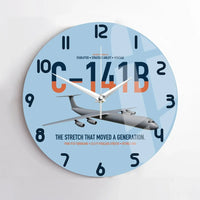Thumbnail for C-141B Starlifter design on light blue no frame wall clock