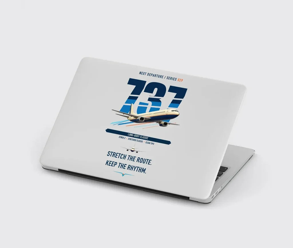 Boeing 737-400 Classic design on light gray MacBook case