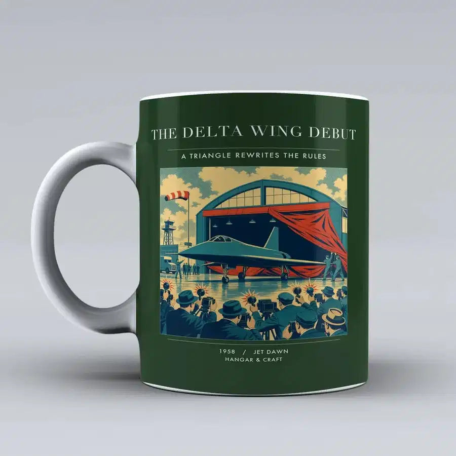 VINTAGE G4460 - The Delta Wing Debut - Ceramic Mug design on darkgreen