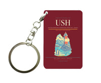 Thumbnail for Malvinas Argentinas International Airport (USH) design on dark red key chain
