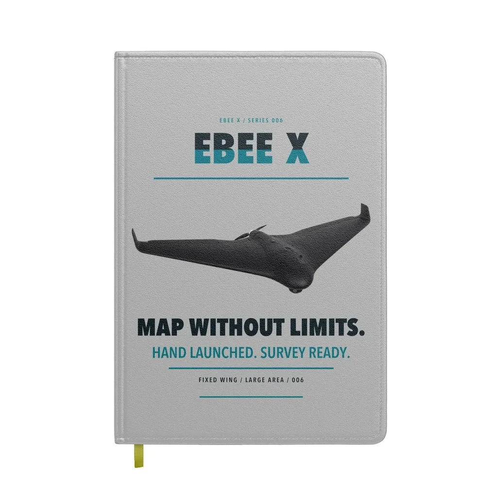 AgEagle eBee X design on light gray notebook