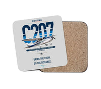 Thumbnail for Cessna T207A Stationair 8 design on light gray 1 piece coaster