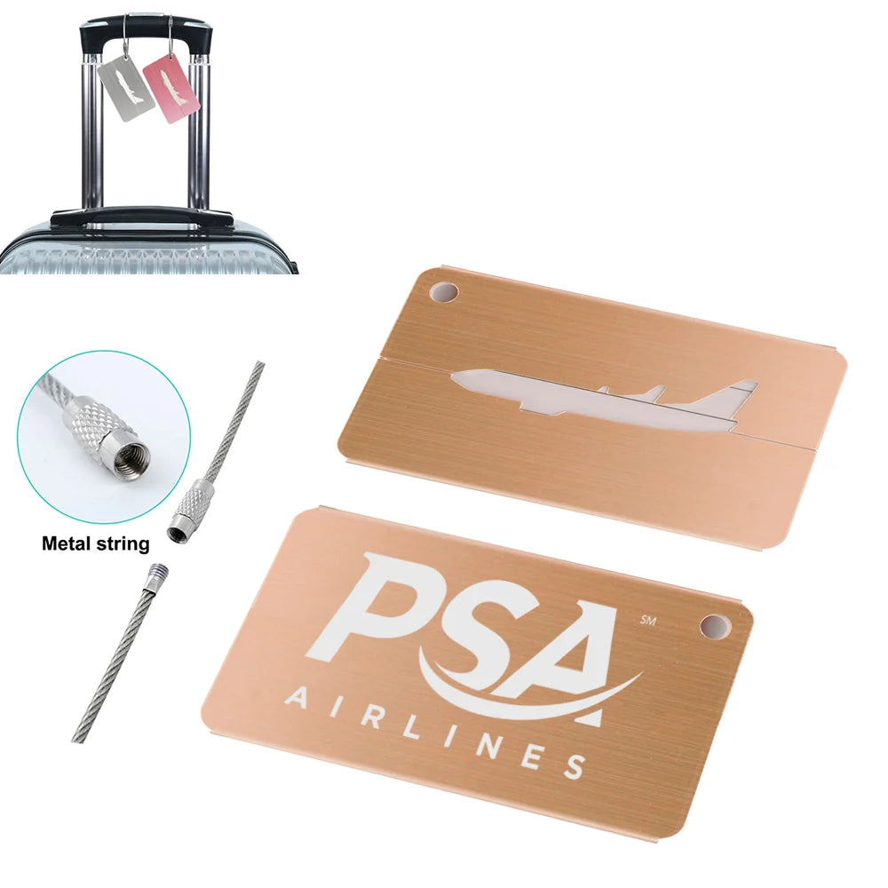 PSA Airlines Aluminum Airplane Luggage tag in gold