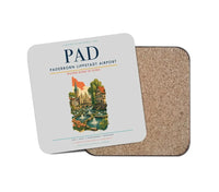 Thumbnail for Paderborn Lippstadt Airport (PAD) design on light gray 1 piece coaster