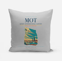 Thumbnail for Minot International Airport (MOT) design on light gray pillow