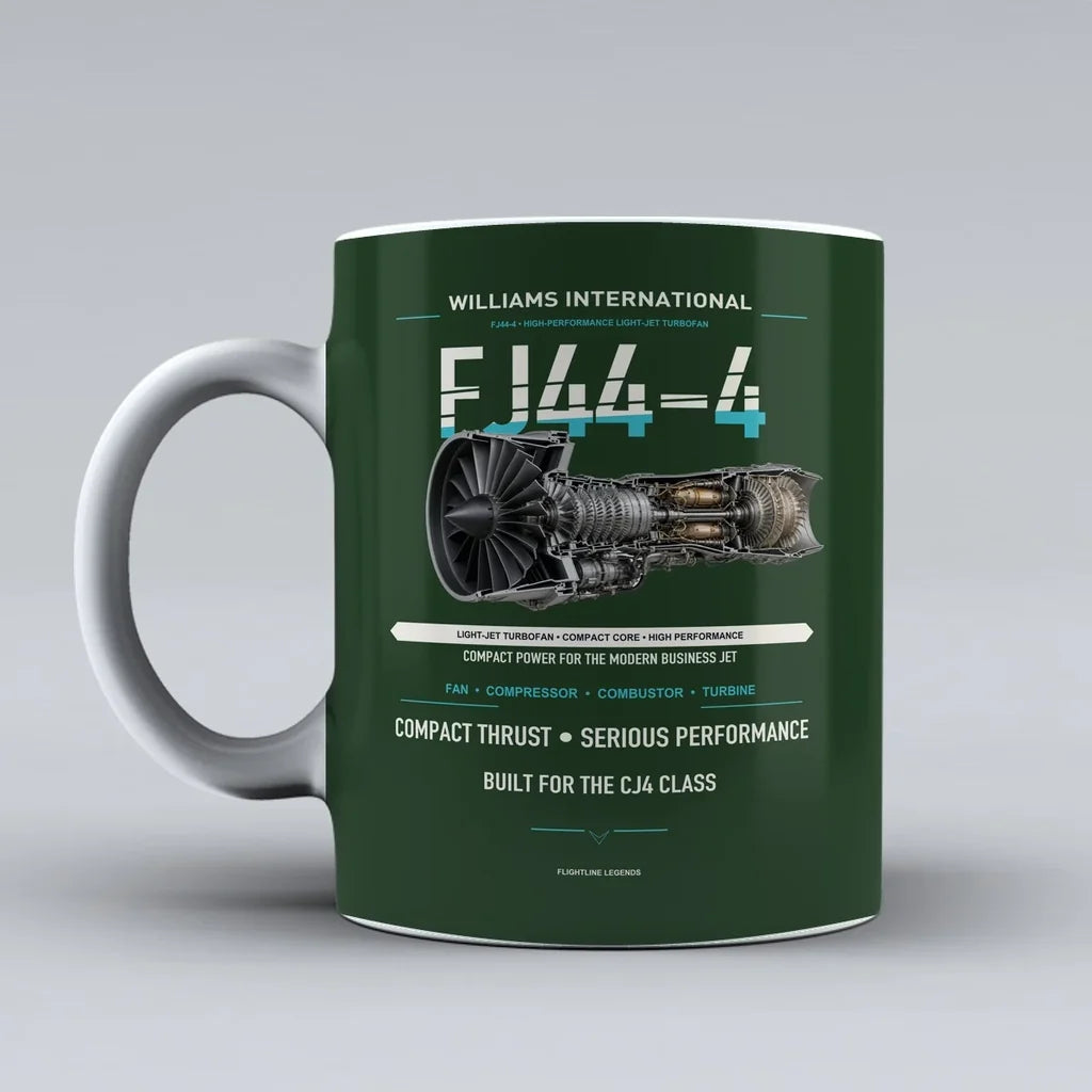 Mug design on dark green fj44 4
