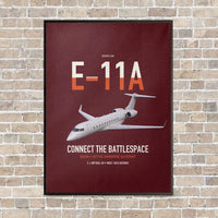 Thumbnail for E-11A BACN vertical canvas print - framed - dark red background