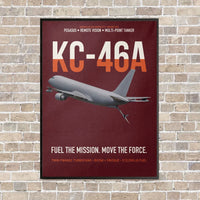 Thumbnail for KC-46A PEGASUS vertical canvas print - framed - dark red background