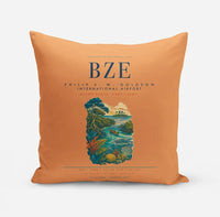 Thumbnail for Philip S. W. Goldson International Airport (BZE) design on orange pillow