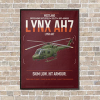 Thumbnail for Westland Lynx AH7 vertical canvas print - framed - dark red background