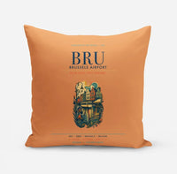 Thumbnail for Brussels Airport (BRU) design on orange pillow