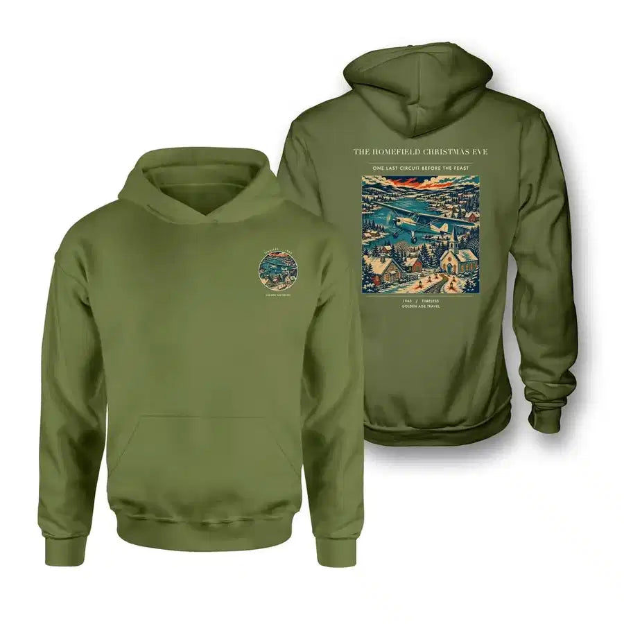 VINTAGE G4449 - The Homefield Christmas Eve - Double-Side Hoodie design on greenarmy double side