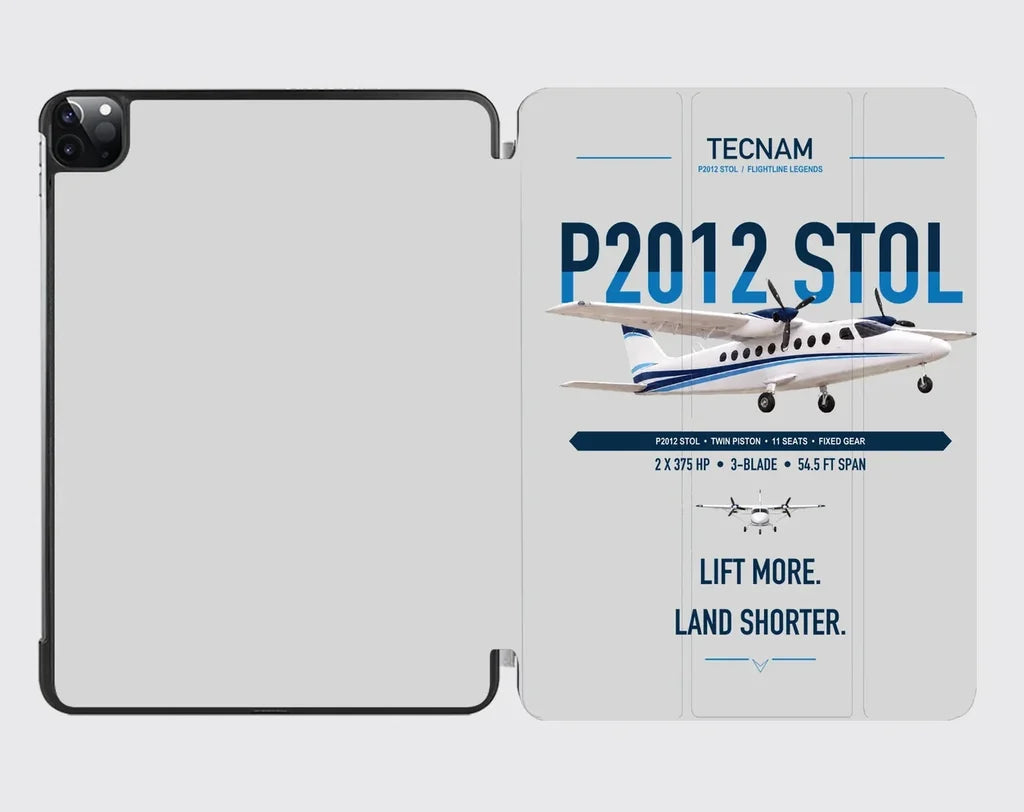 Tecnam P2012 STOL design on light gray ipad tablet case