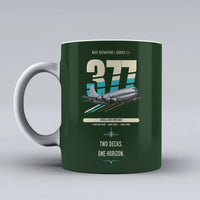 Thumbnail for Boeing 377 Stratocruiser double-side print on dark green ceramic mug