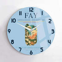 Thumbnail for Fayetteville Regional Airport (Grannis Field) (FAY) design on light blue no frame wall clock