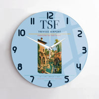 Thumbnail for Treviso Airport (TSF) design on light blue no frame wall clock
