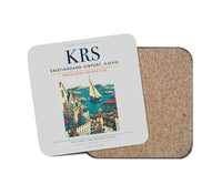 Thumbnail for Kristiansand Airport, Kjevik (KRS) design on light gray 1 piece coaster