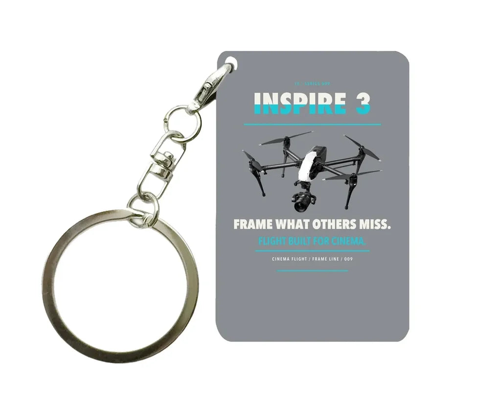 DJI Inspire 3 Key Chain design on gray key chain