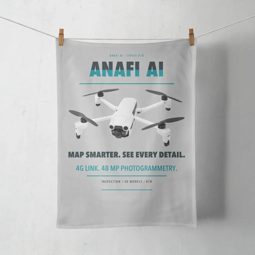 Parrot ANAFI Ai design on light gray towel