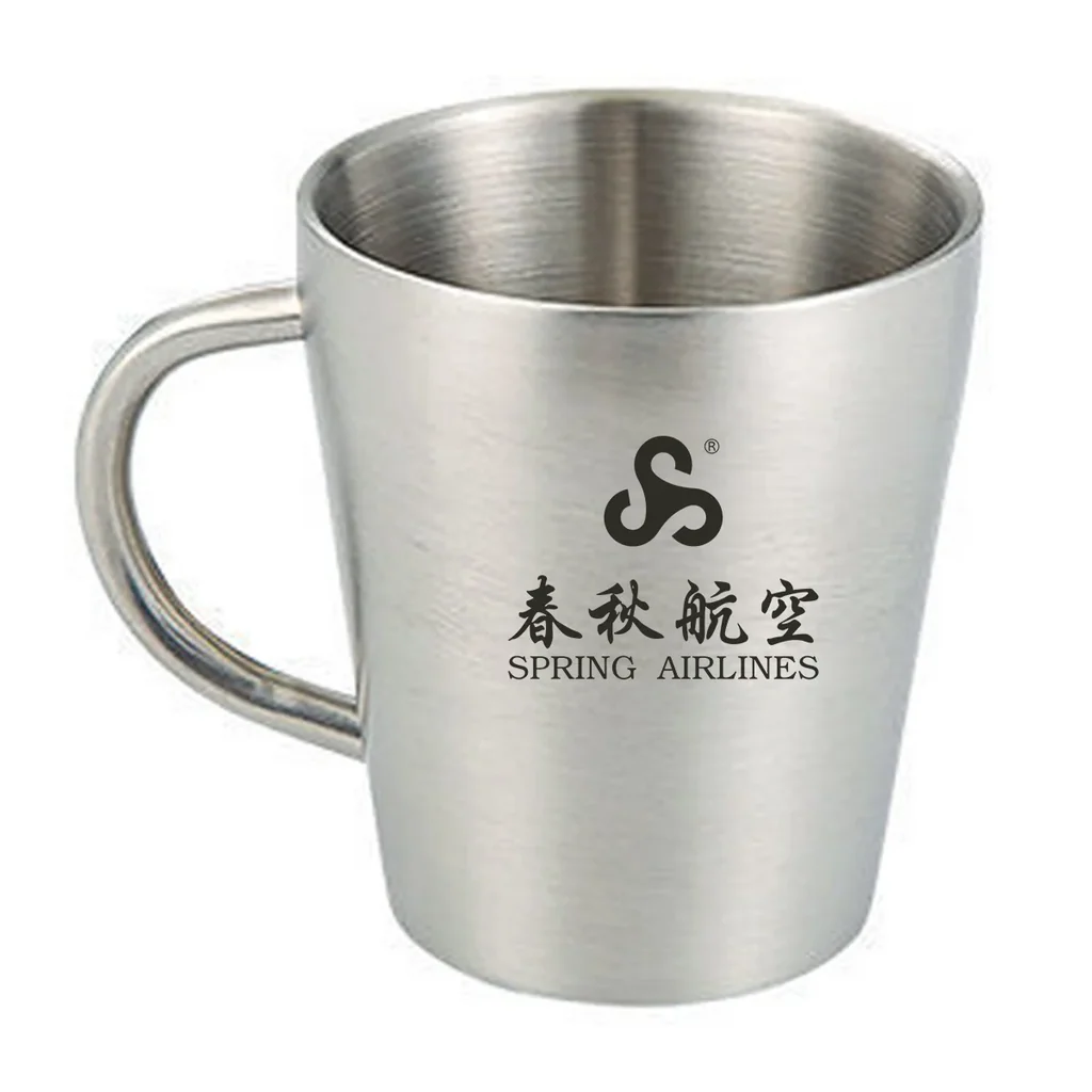 Spring Airlines Stainless Steel Coffee mug in silver