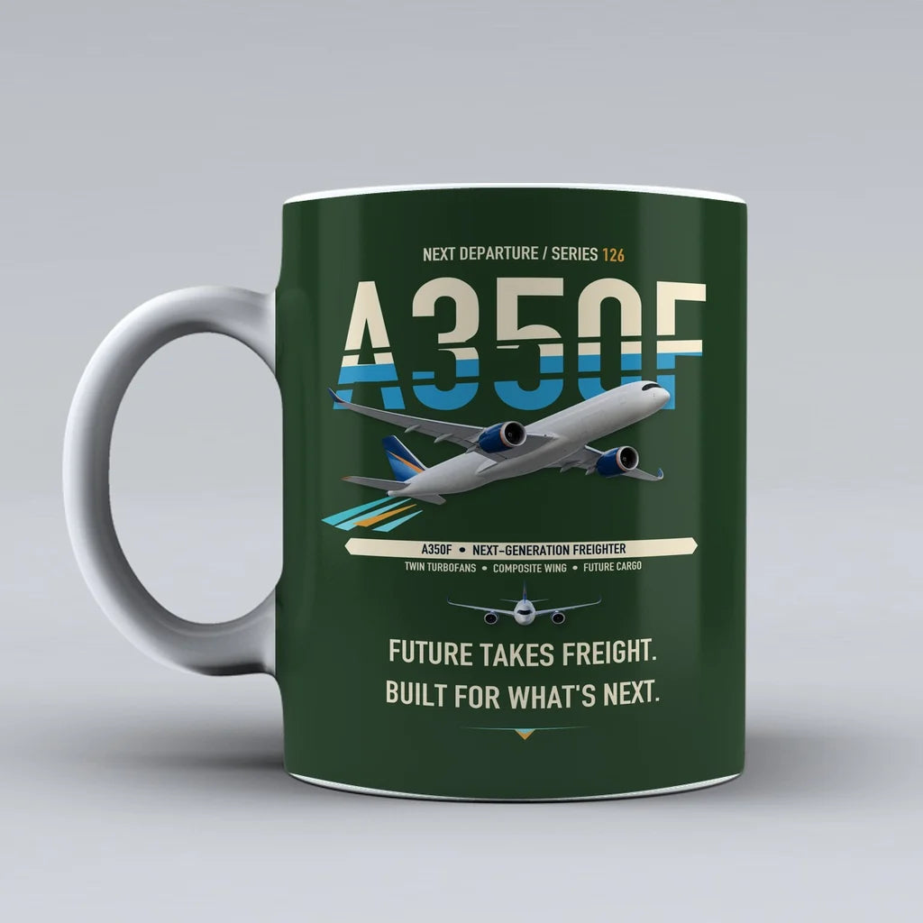 A350F Mug design on dark green airbus