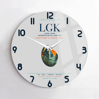 Thumbnail for Langkawi International Airport (LGK) design on light gray no frame wall clock