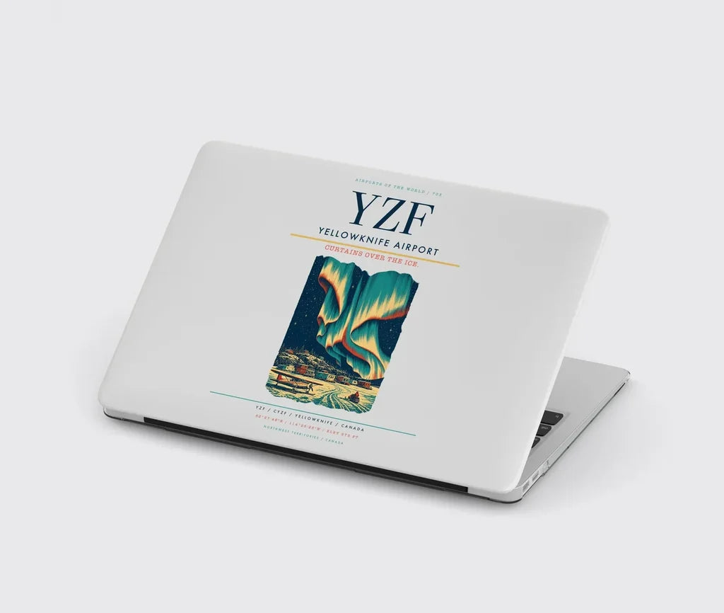 Yellowknife Airport (YZF) design on light gray MacBook case