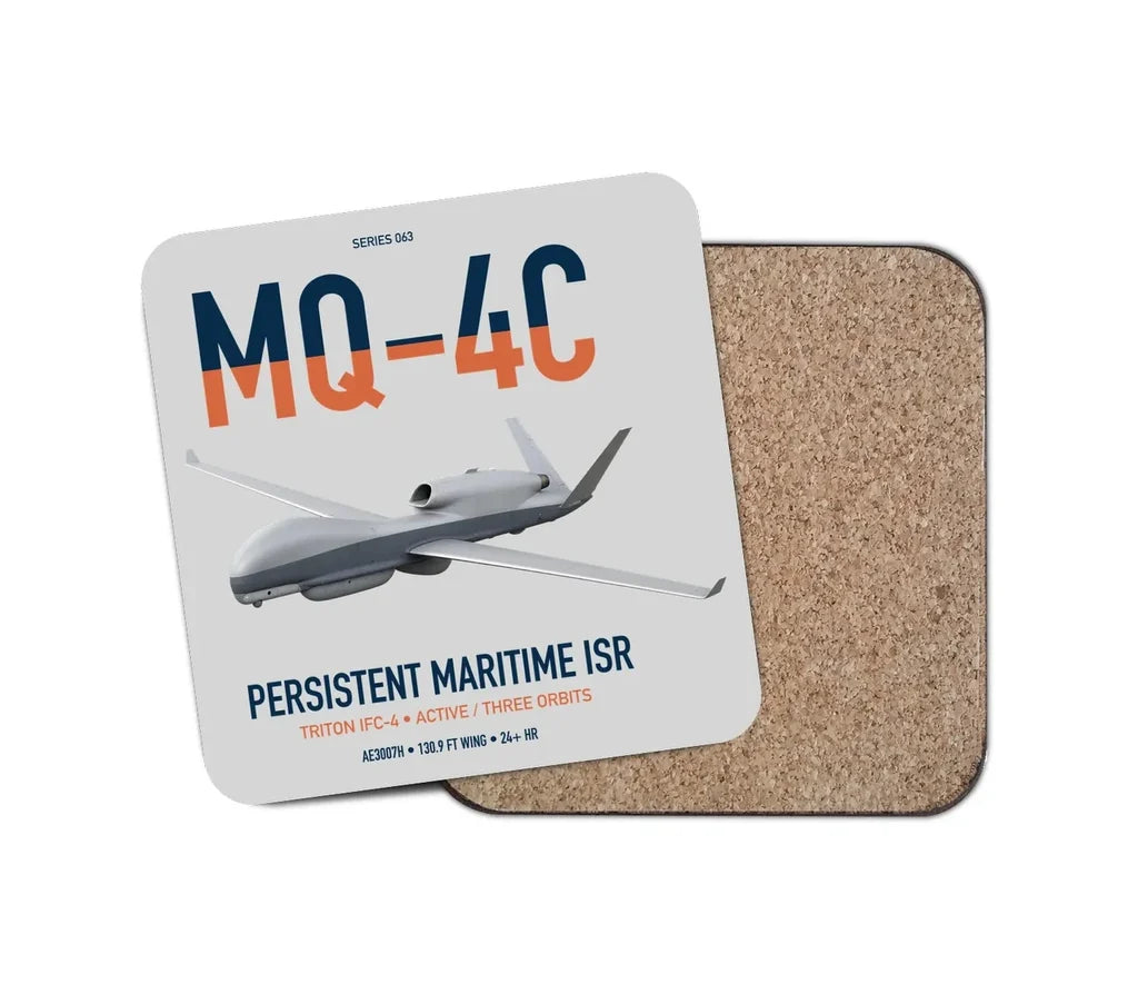 MQ-4C Triton IFC-4 design on light gray 1 piece coaster