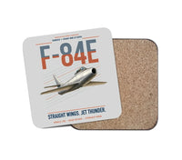 Thumbnail for F-84E Thunderjet design on light gray 1 piece coaster