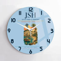 Thumbnail for Sitia Public Airport (JSH) design on light blue no frame wall clock