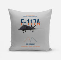 Thumbnail for F-117A Nighthawk Own The Night design on light gray pillow