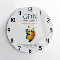 Thumbnail for Gdańsk Lech Wałęsa Airport (GDN) design on light gray no frame wall clock